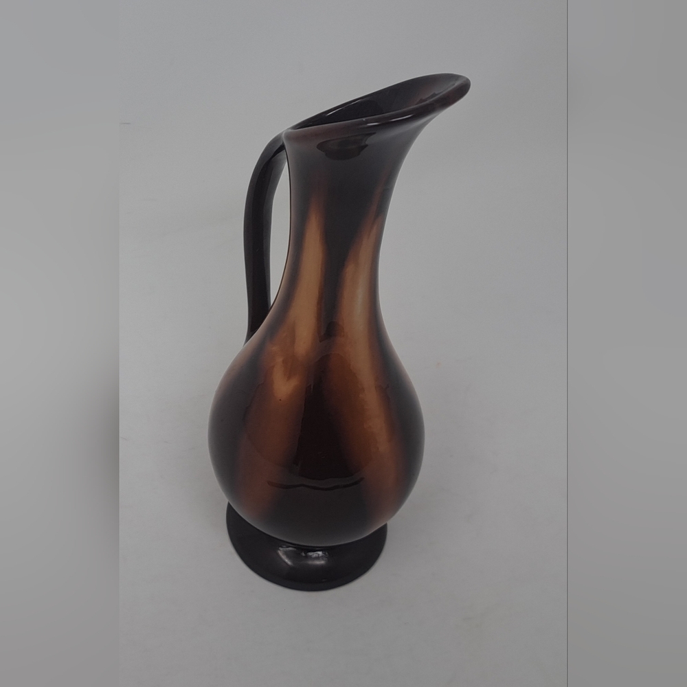 Huronia Pottery Bud Vase Pitcher Glaze Brown & Caramel Native Indian Canada 9" - Picture 5 of 11